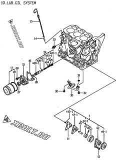  Двигатель Yanmar 3TNA72E-NC, узел -  Система смазки 