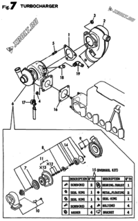  Двигатель Yanmar 4JH2LTE-K, узел -  Турбокомпрессор 