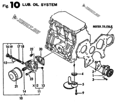  Двигатель Yanmar 3JH2LTE-K, узел -  Система смазки 
