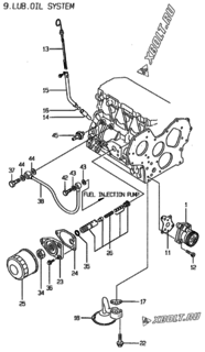  Двигатель Yanmar 3TN84E-RDWS, узел -  Система смазки 