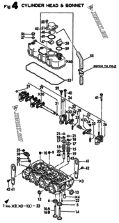  Двигатель Yanmar 3TN82TE-MD, узел -  Головка блока цилиндров (ГБЦ) 