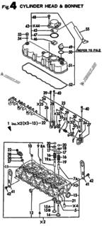  Двигатель Yanmar 4TN82TE-MD, узел -  Головка блока цилиндров (ГБЦ) 