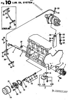  Двигатель Yanmar 4TN82E-MD, узел -  Система смазки 