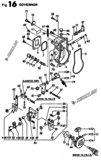  Двигатель Yanmar 4TN84TE-MD, узел -  Регулятор оборотов 