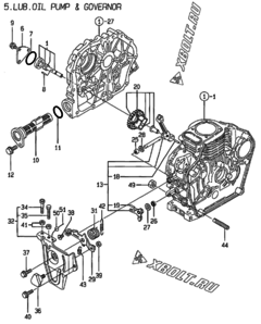  Двигатель Yanmar L40AE-DVR, узел -  Масляный насос 