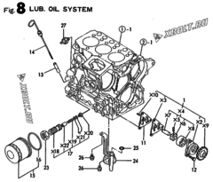  Двигатель Yanmar 3TN66E-LC, узел -  Система смазки 