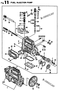  Двигатель Yanmar 4TN82E-RK, узел -  Топливный насос высокого давления (ТНВД) 