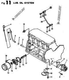  Двигатель Yanmar 4TN82E-AS, узел -  Система смазки 