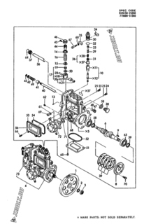  Двигатель Yanmar 3TN75E-HP, узел -  Топливный насос высокого давления (ТНВД) 