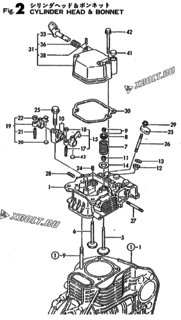  Двигатель Yanmar L90E-DEPAC, узел -  Головка блока цилиндров (ГБЦ) 