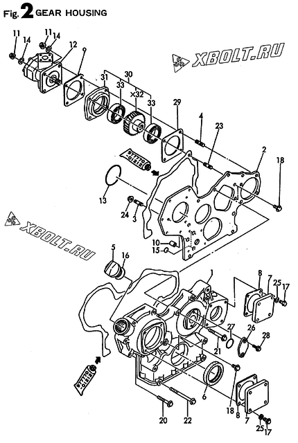  Корпус редуктора двигателя Yanmar 4TN82E-RNS