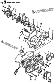  Двигатель Yanmar 4TN82E-RNS, узел -  Корпус редуктора 