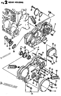  Двигатель Yanmar 3TN100E-SB, узел -  Корпус редуктора 