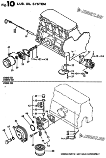  Двигатель Yanmar 4TN84E-SD2, узел -  Система смазки 