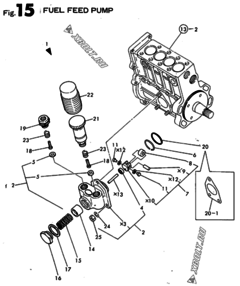  Двигатель Yanmar 4TN100E-SD1, узел -  Топливный насос 