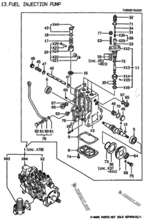  Двигатель Yanmar 3TN100TE-NS, узел -  Топливный насос высокого давления (ТНВД) 