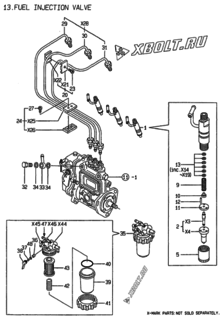  Двигатель Yanmar 3TNE78A-ADCL, узел -  Форсунка 