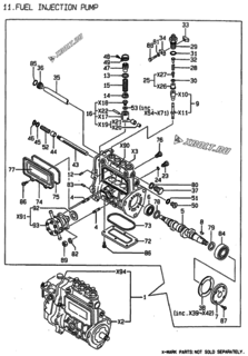  Двигатель Yanmar 4TNE84-ADCL, узел -  Топливный насос высокого давления (ТНВД) 
