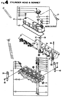  Двигатель Yanmar 4TNE88-ADCL, узел -  Головка блока цилиндров (ГБЦ) 