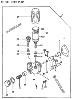  Двигатель Yanmar 4TN100E-ACG, узел -  Топливный насос 