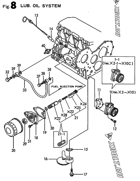  Система смазки двигателя Yanmar 3TNE88-ACGD