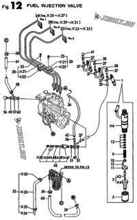  Двигатель Yanmar 3TNE88-ACGD, узел -  Форсунка 