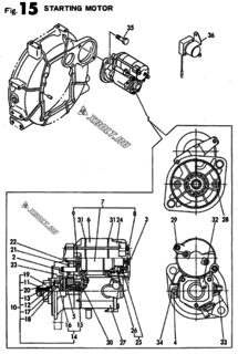  Двигатель Yanmar 3TNE88-ACGD, узел -  Стартер 