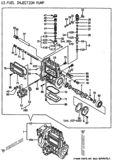  Двигатель Yanmar 4TNE84T-NS, узел -  Топливный насос высокого давления (ТНВД) 