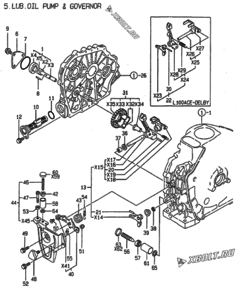  Двигатель Yanmar L100ACE-DELB, узел -  Масляный насос 