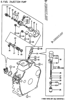  Двигатель Yanmar L100ACE-DELB, узел -  Топливный насос высокого давления (ТНВД) 