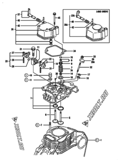  Двигатель Yanmar L48AE-DEVBO, узел -  Головка блока цилиндров (ГБЦ) 