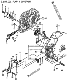  Двигатель Yanmar L70AE-DEVBO, узел -  Масляный насос 