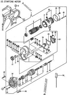  Двигатель Yanmar 3TNE68-NSR, узел -  Стартер 