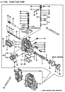  Двигатель Yanmar 3TNE88-NSR, узел -  Топливный насос высокого давления (ТНВД) 