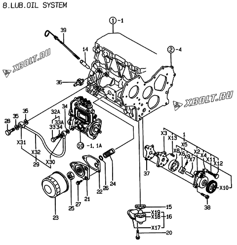  Система смазки двигателя Yanmar 3TNE78AC-EKG