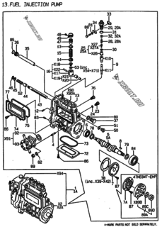  Двигатель Yanmar 4TNE84T-HP, узел -  Топливный насос высокого давления (ТНВД) 