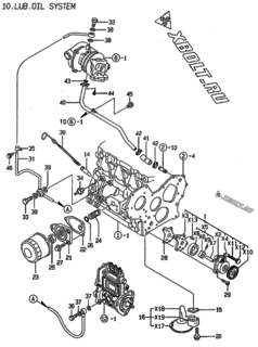  Двигатель Yanmar 3TNE84T-MD, узел -  Система смазки 