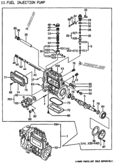  Двигатель Yanmar 4TNE84-MS, узел -  Топливный насос высокого давления (ТНВД) 