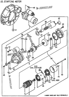  Двигатель Yanmar 4TNE84-MS, узел -  Стартер 