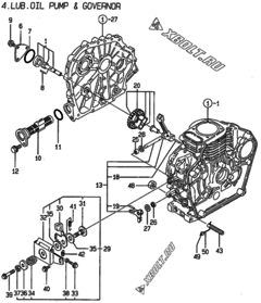 Двигатель Yanmar L48AE-DEGMA, узел -  Масляный насос 