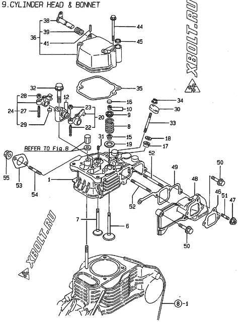  Головка блока цилиндров (ГБЦ) двигателя Yanmar L70AE-DEGMA