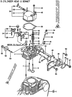  Двигатель Yanmar L70AE-DEGMA, узел -  Головка блока цилиндров (ГБЦ) 