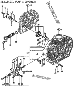  Двигатель Yanmar L70AE-DEGMA, узел -  Масляный насос 