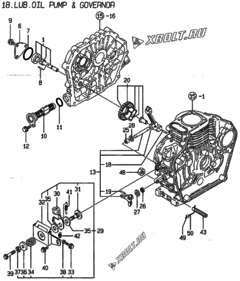  Двигатель Yanmar L100AE-DEGMA, узел -  Масляный насос 