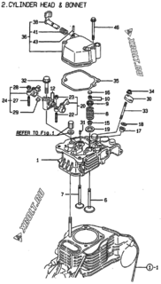  Двигатель Yanmar L70AE-DIC, узел -  Головка блока цилиндров (ГБЦ) 