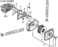  Двигатель Yanmar L70AE-DIC, узел -  Воздушный фильтр 