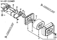 Двигатель Yanmar L100AE-DEIC, узел -  Воздушный фильтр 