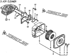  Двигатель Yanmar L70AE-DEGLE, узел -  Воздушный фильтр 