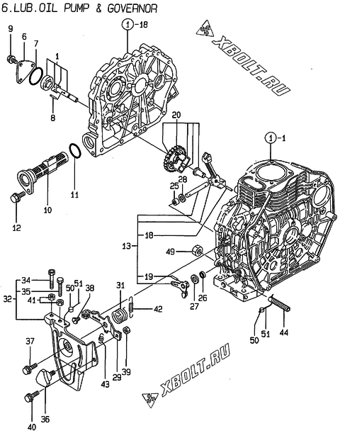  Масляный насос двигателя Yanmar L70AE-DEGLE