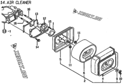  Двигатель Yanmar L100AE-DEGLE, узел -  Воздушный фильтр 